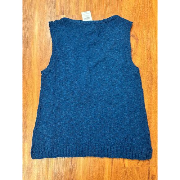 NWT! J.Crew V-Neck Sleeveless Sweater in Blue Size S - Picture 3 of 4